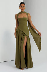 Tullulah Maxi Dress - Deep Olive Dress Babyboo Fashion Premium Exclusive Design