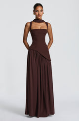 Tullulah Maxi Dress - Plum Brown Dress Babyboo Fashion Premium Exclusive Design
