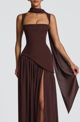 Tullulah Maxi Dress - Plum Brown Dress Babyboo Fashion Premium Exclusive Design