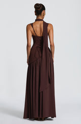 Tullulah Maxi Dress - Plum Brown Dress Babyboo Fashion Premium Exclusive Design