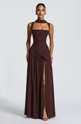 Tullulah Maxi Dress - Plum Brown Dress XS Babyboo Fashion Premium Exclusive Design