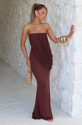 Vienna Maxi Dress - Plum Brown Dress Babyboo Fashion Premium Exclusive Design