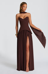 Vietta Maxi Dress - Plum Brown Dress Babyboo Fashion Premium Exclusive Design