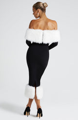 Vittoria Midi Dress - Black/White Dress Babyboo Fashion Premium Exclusive Design