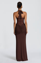 Vixen Maxi Dress - Plum Brown Dress Babyboo Fashion Premium Exclusive Design