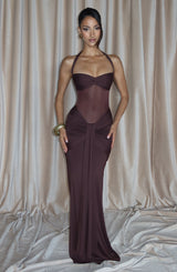 Vixen Maxi Dress - Plum Brown Dress Babyboo Fashion Premium Exclusive Design