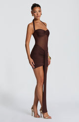Vixen Mini Dress - Plum Brown Dress Babyboo Fashion Premium Exclusive Design