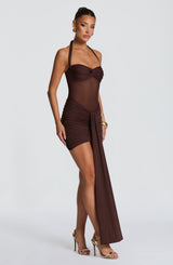 Vixen Mini Dress - Plum Brown Dress Babyboo Fashion Premium Exclusive Design