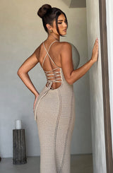 Xanthe Maxi Dress - Beige Dress Babyboo Fashion Premium Exclusive Design