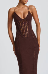 Xanthe Maxi Dress - Plum Brown Dress Babyboo Fashion Premium Exclusive Design