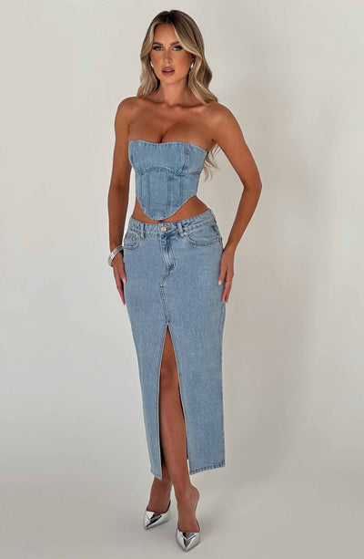 Collective Tops - Yasie Corset - Blue fourth image