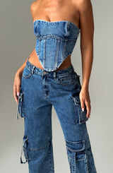 Yasie Corset - Dark Wash Tops Babyboo Fashion Premium Exclusive Design