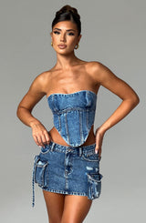 Yasie Corset - Dark Wash Tops Babyboo Fashion Premium Exclusive Design