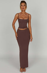 Yazmin Maxi Skirt - Chocolate Skirt Babyboo Fashion Premium Exclusive Design