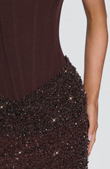 Yeona Maxi Dress - Plum Brown