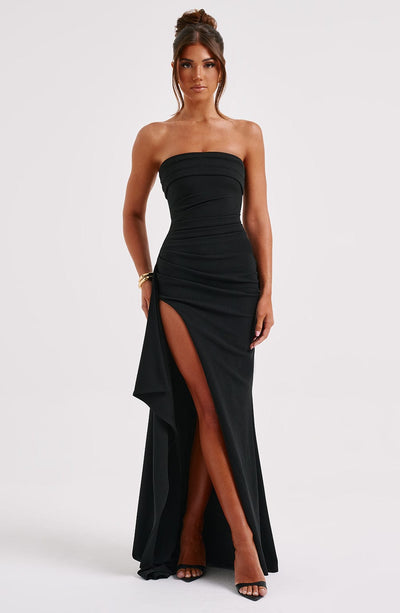 Shop Formal Dress - Zafira Maxi Dress - Black fourth image