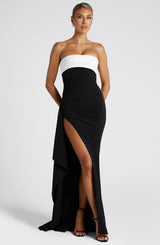 Zafira Maxi Dress - Black/White Dress Babyboo Fashion Premium Exclusive Design