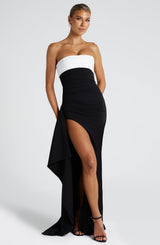 Zafira Maxi Dress - Black/White Dress Babyboo Fashion Premium Exclusive Design