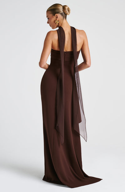Zafira Maxi Dress - Plum Brown - View 3 | Shop Formal Dress