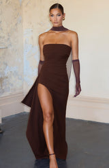 Zafira Maxi Dress - Plum Brown Dress Babyboo Fashion Premium Exclusive Design