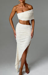Zina Midi Skirt - Ivory Skirt Babyboo Fashion Premium Exclusive Design