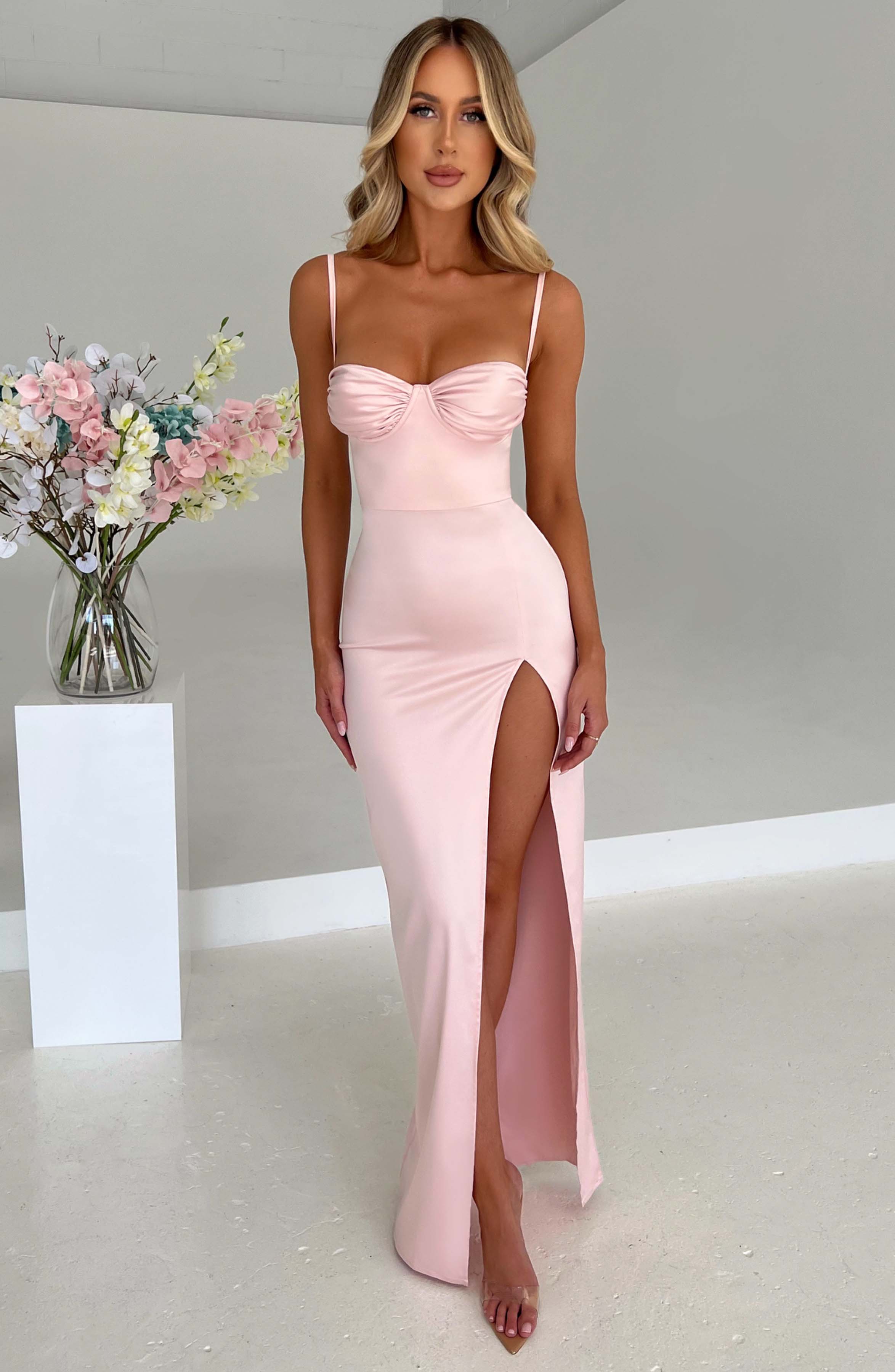 light blue pleated maxi dress Blue Lagoon Strapless Soglio Maxi Dress
