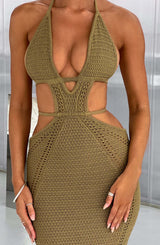 Arabella Maxi Dress - Khaki Dress Babyboo Fashion Premium Exclusive Design