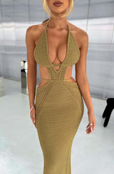 Arabella Maxi Dress - Khaki Dress Babyboo Fashion Premium Exclusive Design