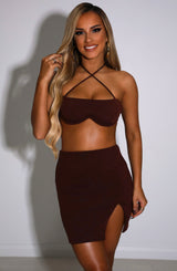 Eliza Mini Skirt - Chocolate Babyboo Fashion Premium Exclusive Design