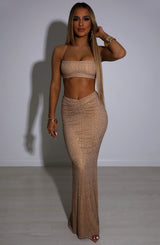 Eloise Maxi Skirt - Bronze Babyboo Fashion Premium Exclusive Design