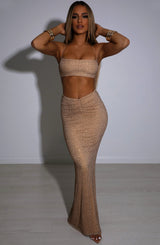 Eloise Maxi Skirt - Bronze Babyboo Fashion Premium Exclusive Design