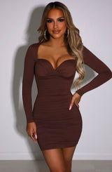 Francesca Mini Dress - Chocolate Dress Babyboo Fashion Premium Exclusive Design