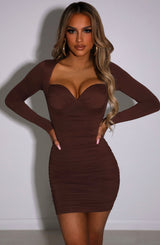 Francesca Mini Dress - Chocolate Dress Babyboo Fashion Premium Exclusive Design