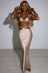 Jasmyn Maxi Skirt - Champagne Babyboo Fashion Premium Exclusive Design