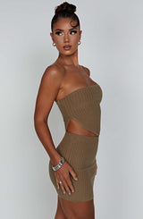 Jaz Mini Skirt - Mocha Skirt Babyboo Fashion Premium Exclusive Design