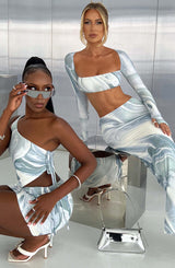 Lucianna Top - Grey Haze Print Shirts & Tops Babyboo Fashion Premium Exclusive Design