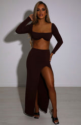 Mariana Maxi Skirt - Chocolate Babyboo Fashion Premium Exclusive Design