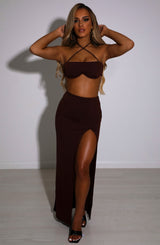 Mariana Maxi Skirt - Chocolate Babyboo Fashion Premium Exclusive Design