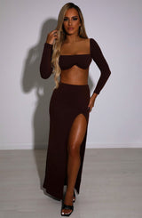 Mariana Maxi Skirt - Chocolate Babyboo Fashion Premium Exclusive Design