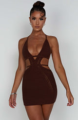 Selena Mini Dress - Chocolate Dress Babyboo Fashion Premium Exclusive Design
