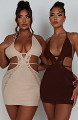 Selena Mini Dress - Chocolate Dress Babyboo Fashion Premium Exclusive Design
