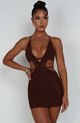 Selena Mini Dress - Chocolate Dress Babyboo Fashion Premium Exclusive Design