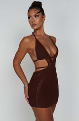 Selena Mini Dress - Chocolate Dress Babyboo Fashion Premium Exclusive Design