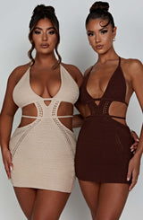 Selena Mini Dress - Chocolate Dress Babyboo Fashion Premium Exclusive Design