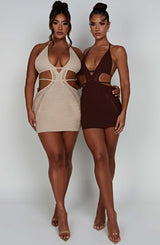 Selena Mini Dress - Chocolate Dress Babyboo Fashion Premium Exclusive Design