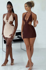 Selena Mini Dress - Chocolate Dress Babyboo Fashion Premium Exclusive Design