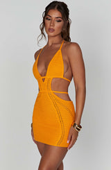 Selena Mini Dress - Tangerine Dress Babyboo Fashion Premium Exclusive Design