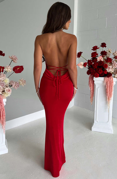 Shop Formal Dress - Talisa Maxi Dress - Red fifth image