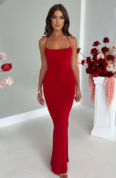 Shop Formal Dress - Talisa Maxi Dress - Red fourth image