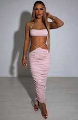 Valencia Maxi Skirt - Baby Pink Sparkle Babyboo Fashion Premium Exclusive Design